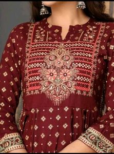 Burgundy Embroidered Salwar Kameez Set
