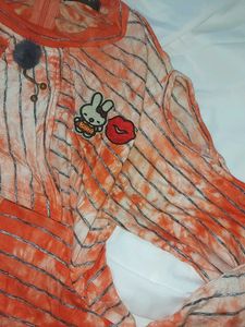 Funky Tie-Dye Long Sleeve Top with Cold Shoulder