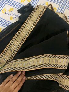 Black Red Party Wear Saree