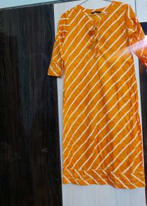 Orange Kurta With Gota Patti
