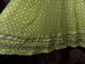 Lime Green Embroidered Anarkali With Pants