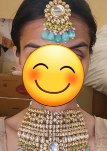 Heavy Sea Green Kundan Bridal Set