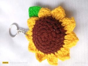 Sunflower Crochet Keychain