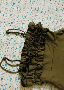 Olive Ruffled Jumpsuit
