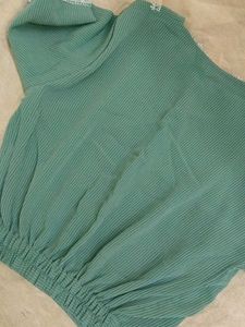 A beautiful sea green coloured crop shirt..