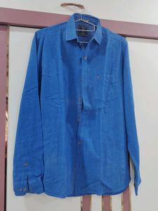 Navy Blue Full Sleeved Cotton Shirt