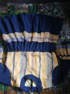 Striped Navy Blue & Yellow Top