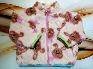 Cute Bear Print Fleece Jacket