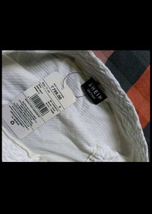 White Ruched Drawstring Midi Skirt