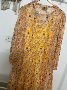 NEO NOIR A-Line Flared Yellow Maxi Dress