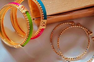 combo of 2 new bangles set + mermaid side purse