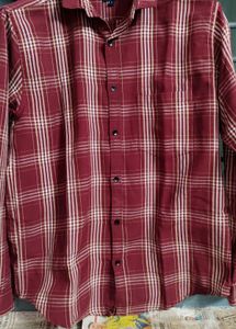 Maroon Chexed With Ceram..Button Down Shirt