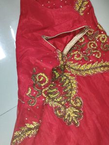 Red Embroidered Anarkali Dress