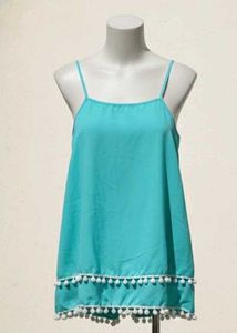 Italian Crepe Pom-Pom top