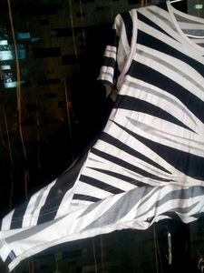 Zebra Print Asymmetrical Tunic Top