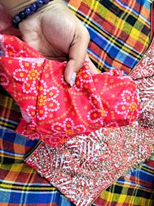 Heavy Red Mirror-Work Lehenga Set