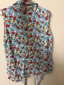 max Tropical Print flower Sleeveless Top