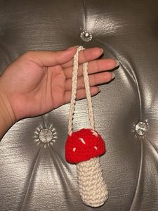 Crochet Mushroom Keychain(lipstick Holder)