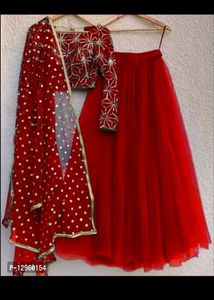 Red ♥️ Lahnga Choli Set Unstitched Blouse Lahenga