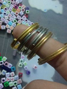 MIX OF LETTER BEADS WITH KEYCHAIN RINGS AND STRING