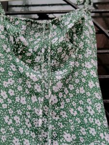 Green Floral Mini Dress