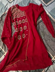 Marron Kurta With Pant