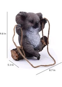 Polyresin Koala on Swing for Garden Decor