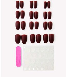 Savana Press On Nails - Burgundy(Free Highlighter)