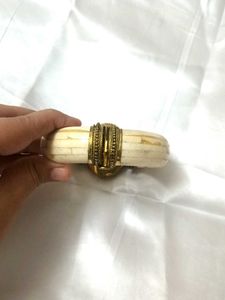 TURQUOISE Bone Mosiac Vintage Statement Bangle