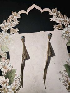 Elegant Gold Tone Dangle Earrings