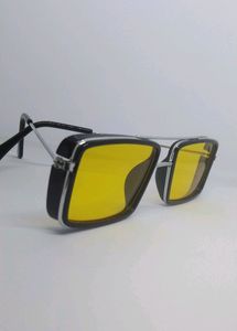 Aesthetic Metal Frame Yellow Shade And Ring Combo