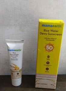 Mamaearth Rice Water Sunscreen & Face Wash