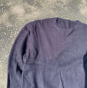 Classic Black Ribbed Knit Sweater