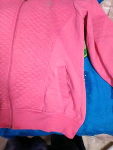 Pink Quilted Zip-Up Hoodie