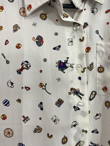 Patterned White Shirt