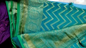 new dual shaded chiffon sea green saree