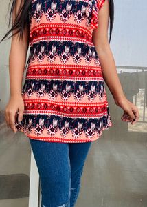 A Line Multi Color Short Kurti