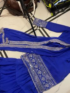 Georgette Embroidery Women Stitched Kurti Sharara
