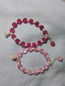 Pink Beaded Bracelet Set