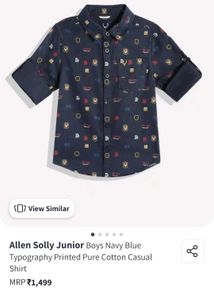Boys Navy Print Shirt