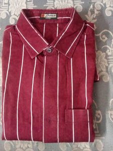 Formal Shirt In Maroon Colour With White Line