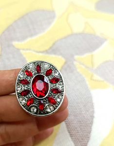 Emerald Leaf Design AD , red ,green stone rings