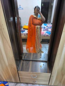 Formal Orange Saree.