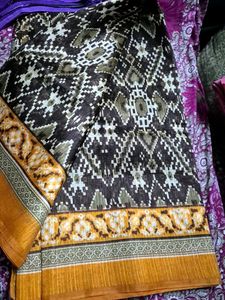 Brown And Orange Saree