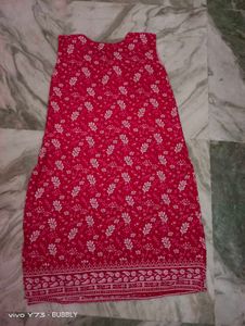 Red Floral Print Sleeveless Dress