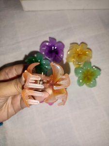Colorful Flower Hair Claw Clips