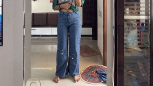 Wide Leg Denim  Pants