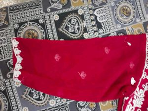 Hot pink Embroidered Ethnic suit with legging