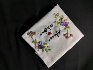Hand-Embroidered Personalized Handkerchief