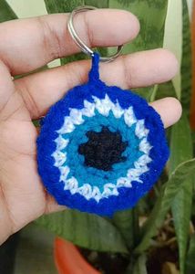 Crochet Evil Eye Keychain